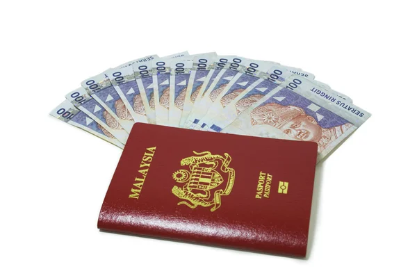 マレーシアのパスポートおよびノート — ストック写真