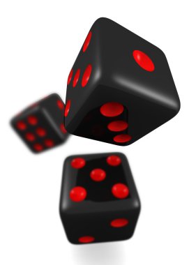 Black dice bouncing clipart