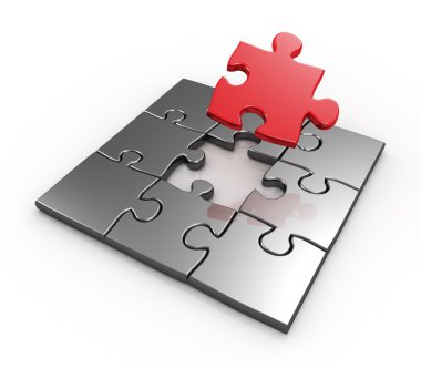 Completing last master piece red puzzle clipart