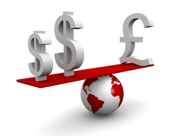 Internatianal valuta evenwicht concept — Stockfoto
