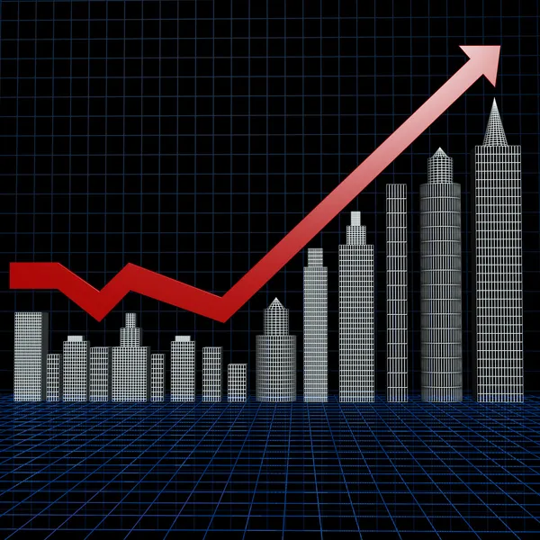 Gráfico de investimento imobiliário — Fotografia de Stock