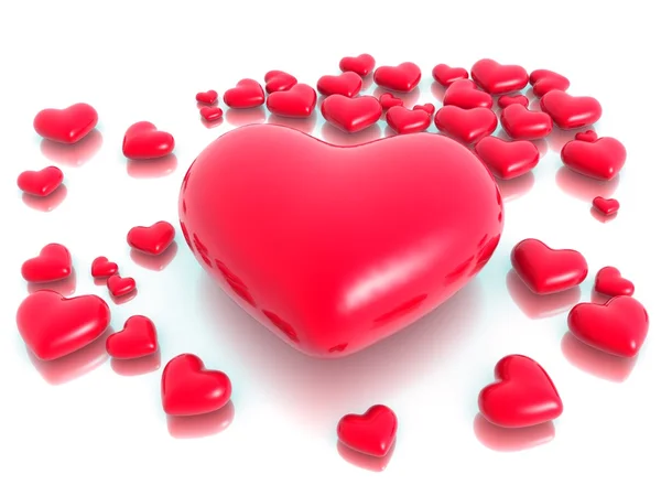 Láska a srdce dekorace pro den svatého Valentýna — Stock fotografie