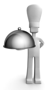 Chef serving guest concept clipart