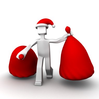 Santa clause delivery christmas gift clipart