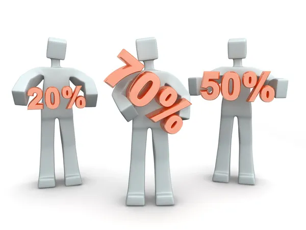 Säsongsbetonade eller semester försäljning koncept upp till sjuttio procent — Stockfoto