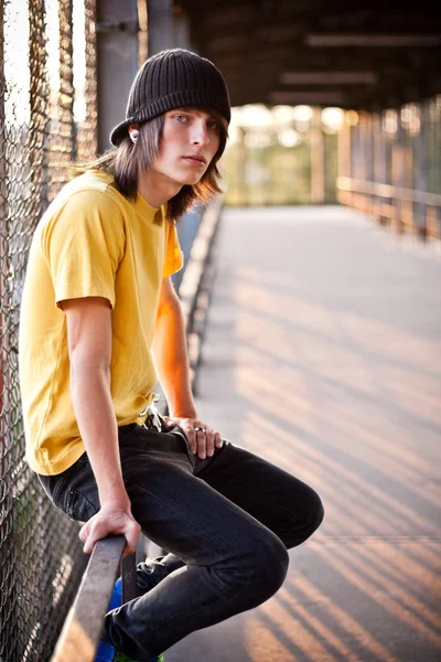 Portrait of young male in urban area Stock Photo
