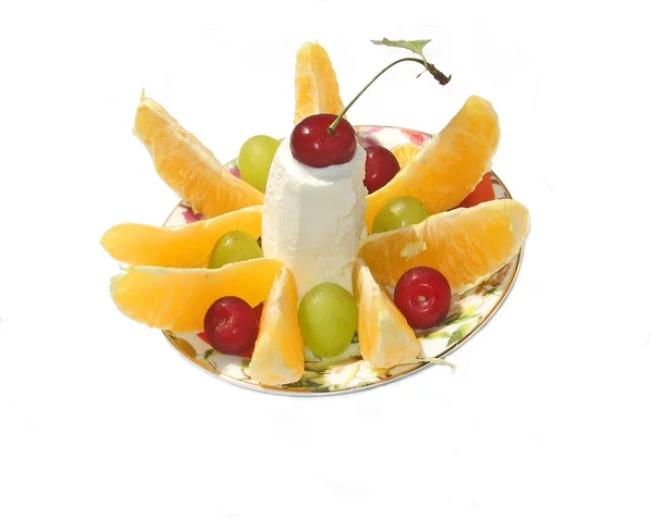 Frukt och glass — Stockfoto