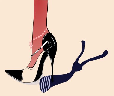 Tie under the heel clipart