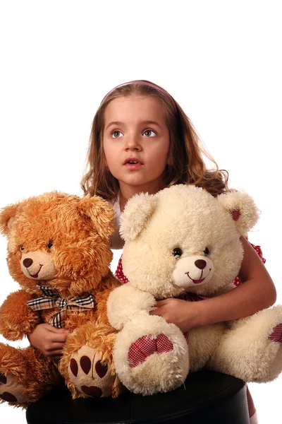 Criança com ursos — Fotografia de Stock