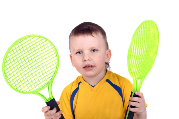 Pieni tennispelaaja — kuvapankkivalokuva