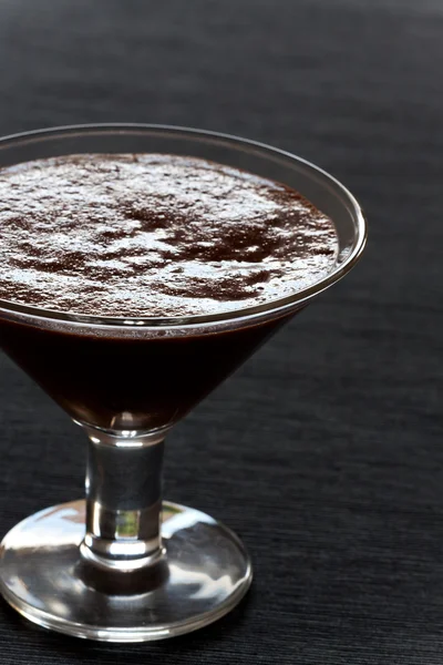 Chocolate pudding in a fancy glass — Stock Photo, Image