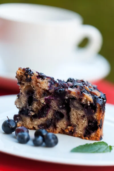 Stock image Blueberry cake on a square plate