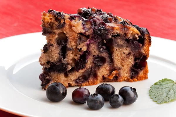 stock image Blueberry cake on a square plate