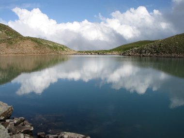 The alpine lake in the Caucasus clipart