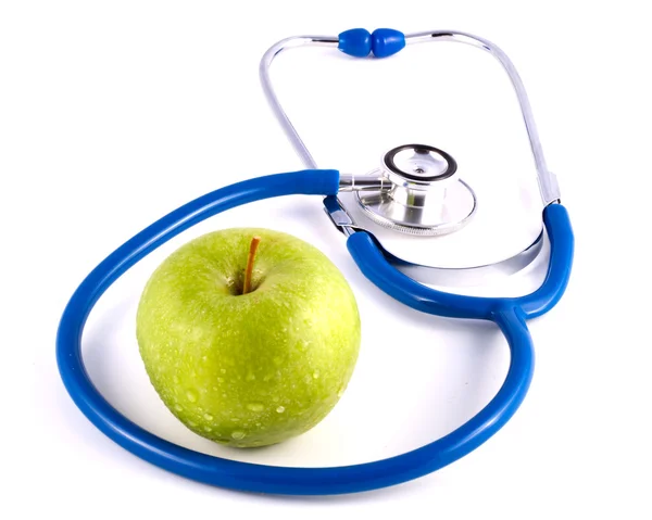 Apple and Doctors Stethoscope — Stock Photo, Image