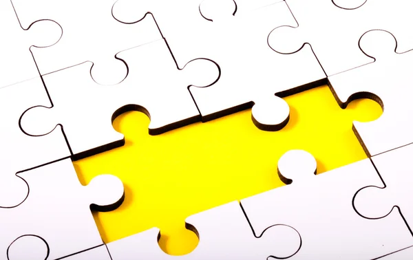 Jigsaw With Two Pieces Missing — Stock Photo, Image