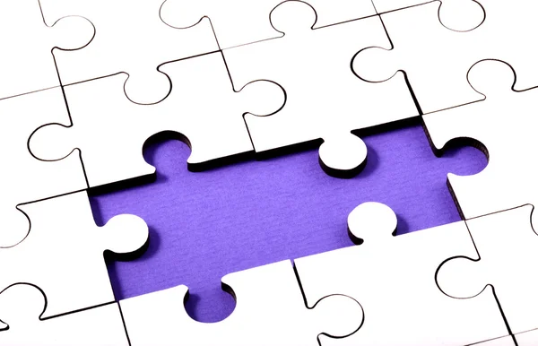 Jigsaw With Two Pieces Missing — Stock Photo, Image