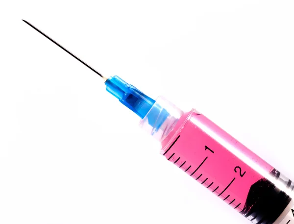 Syringe With Red Liquid — Stock Photo, Image