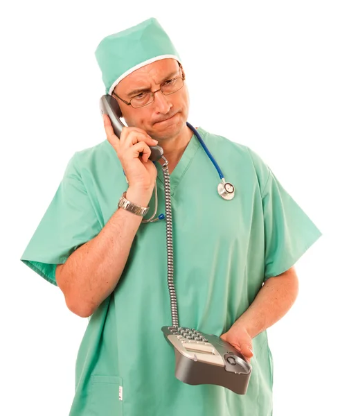 Хірург за телефоном — стокове фото