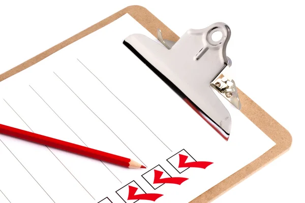 Clipboard With Checklist — Stock Photo, Image