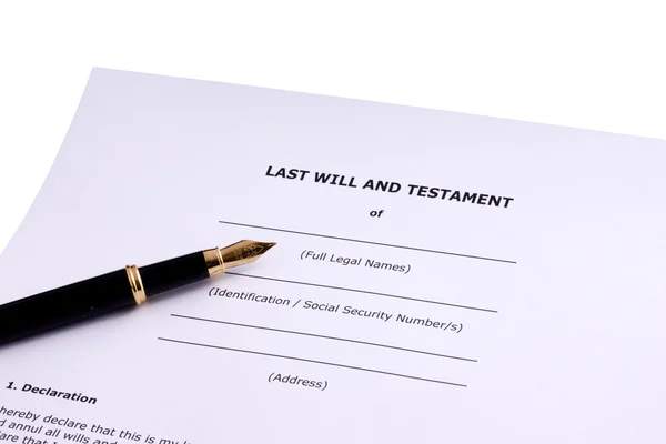 Last Will and Testament — Stock Photo, Image