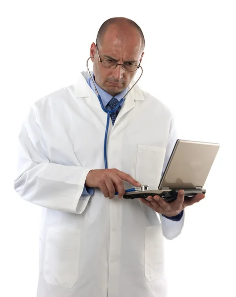 Laptop médico — Fotografia de Stock