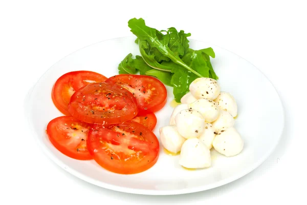 Antipasto di mozzarella e insalata di pomodoro — Foto Stock
