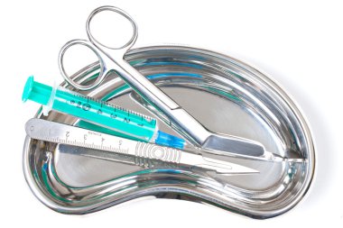 Scalpel and Scissors and Syringe clipart
