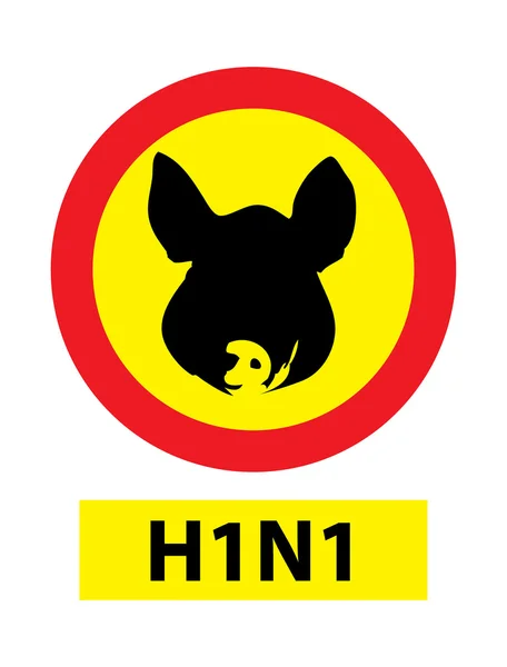 豚インフルエンザの警告 — ストック写真
