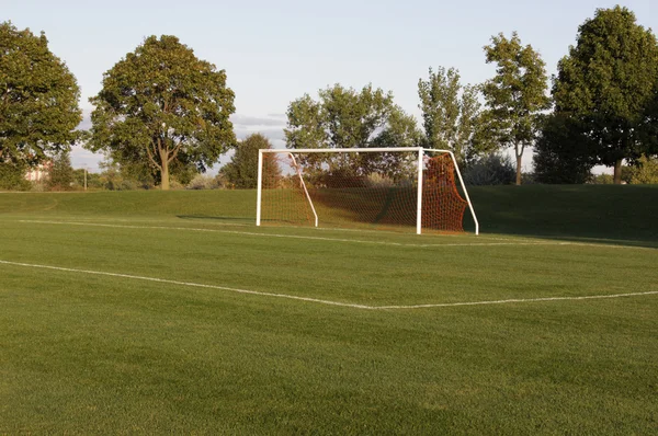 Orange Netting Soccer Goal — Stock Photo, Image
