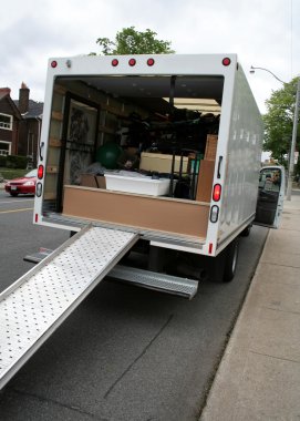 Moving Truck on the Street clipart