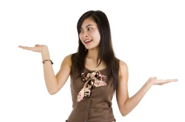 Woman being shilly-shally clipart