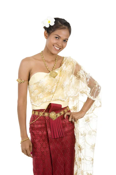 전통 옷을 입고 태국 여자 — 스톡 사진