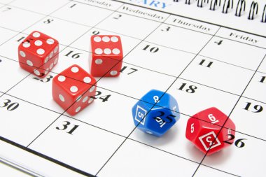 Calendar and Dice clipart