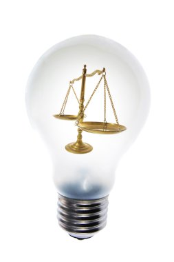 Light Bulb and Brass Scale clipart