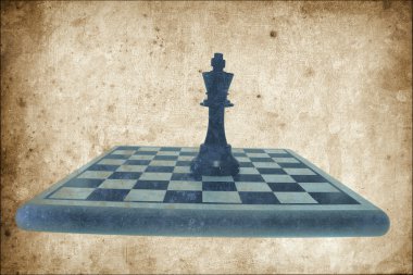 King Chess Piece on Chess Board clipart