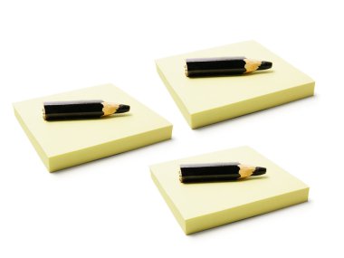 Black Pencis on Post It Note Pads clipart