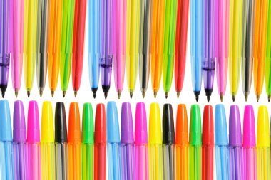 Row of Ballpoint Pens clipart