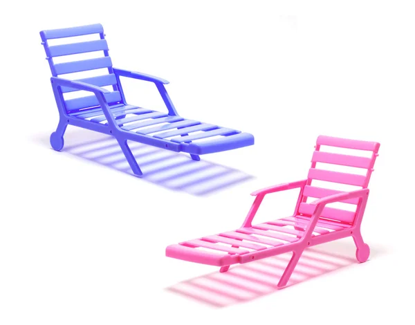Cadeiras de praia em miniatura — Fotografia de Stock