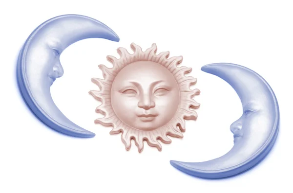 Sonne und Mond Symbole — Stockfoto