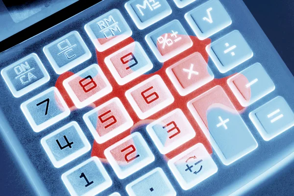 Taschenrechner und Puzzle — Stockfoto