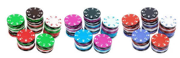 Стеки фишек для покера — стоковое фото