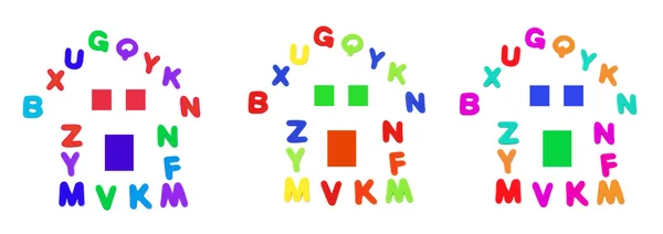 Алфавиты, расположенные в форме дома — стоковое фото