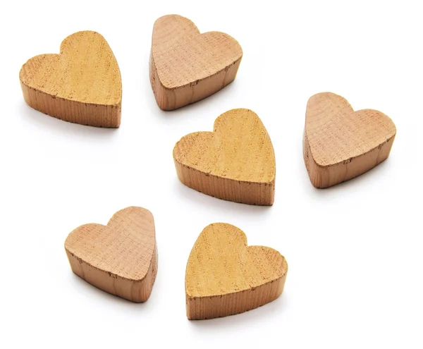 Simboli di cuore in legno — Foto Stock
