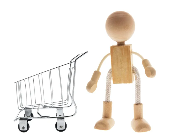 Shopping Trolleys and Figure — Stock Photo, Image