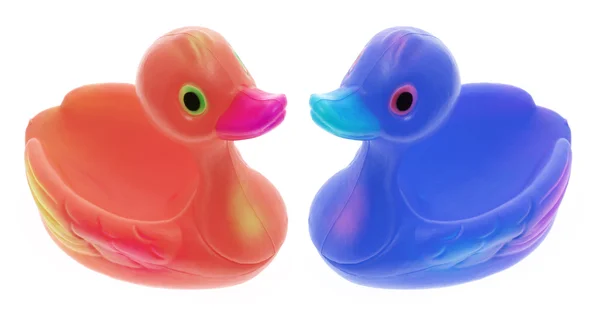 Rubber Duckies on White Background — Stock Photo, Image