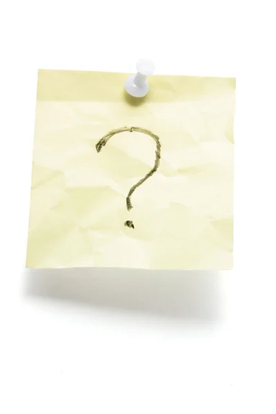 Post It Note Paper with Question Mark — Stock Photo, Image