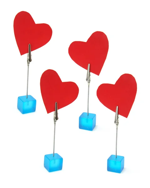 Clip Holders with Heart Symbols — Zdjęcie stockowe