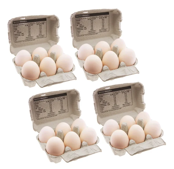 Ovos em caixas de ovos — Fotografia de Stock