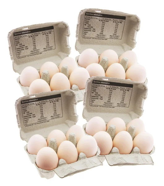 Vejce v kartony na vejce — Stock fotografie